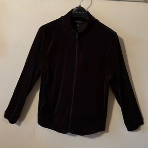 Talbots black velour jacket size large.